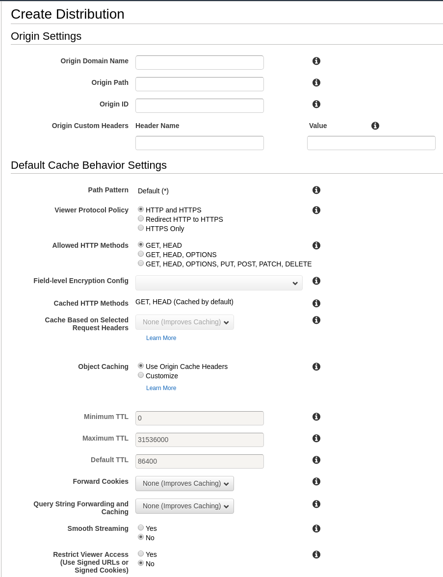 CloudFront config