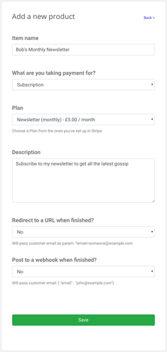 Select plan for product