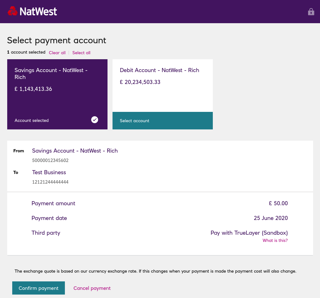 Demo NatWest choose account