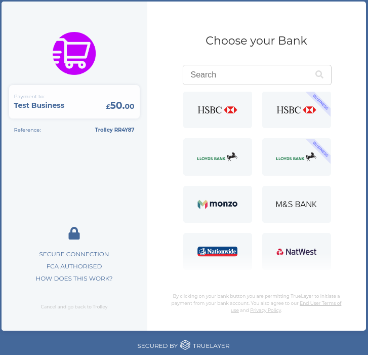 Bank-to-Bank payment flow